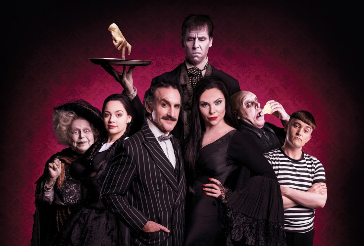 Valda-Aviks-Carrie-Hope-Fletcher-Cameron-Blakely-Dickon-Gough-Samantha-Womack-Les-Dennis-Grant-McIntyre-in-THE-ADDAMS-FAMILY-credit-Matt-Martin-1