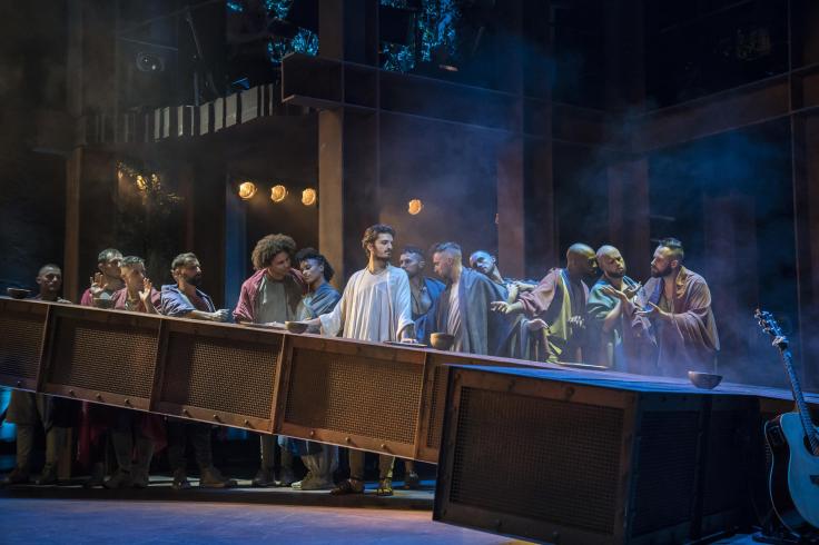 Ricardo Afonso, Sallay Garnett and Robert Tripolino as Judas, Mary and Jesus and Company. Photo Johan Persson